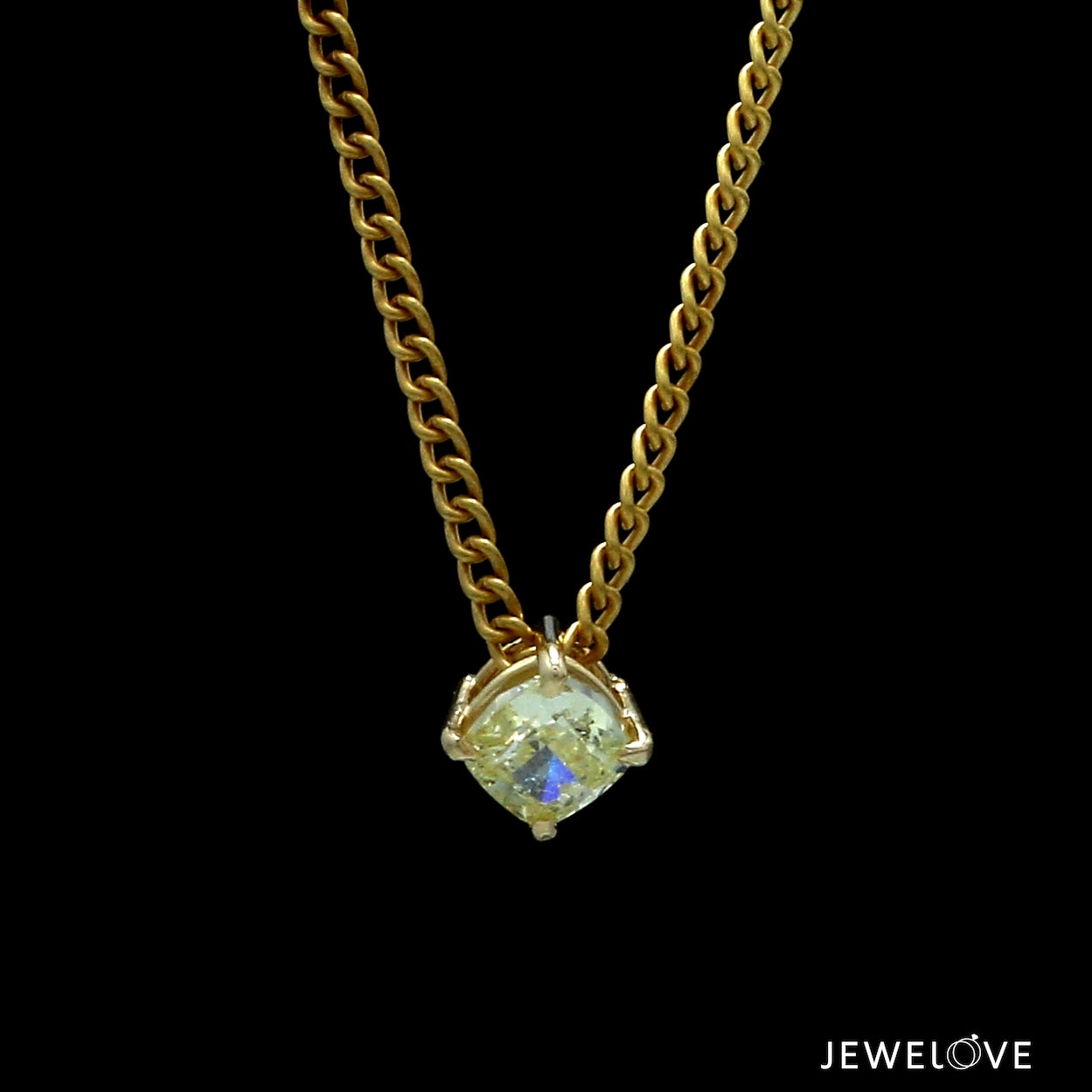 18K Yellow Gold Pendant with Natural Fancy Intense Yellow Diamonds JL AU P 101