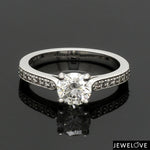 Load image into Gallery viewer, 1-Carat Lab Grown Solitaire with Diamond Accents Platinum Engagement Ring JL PT LG 1388
