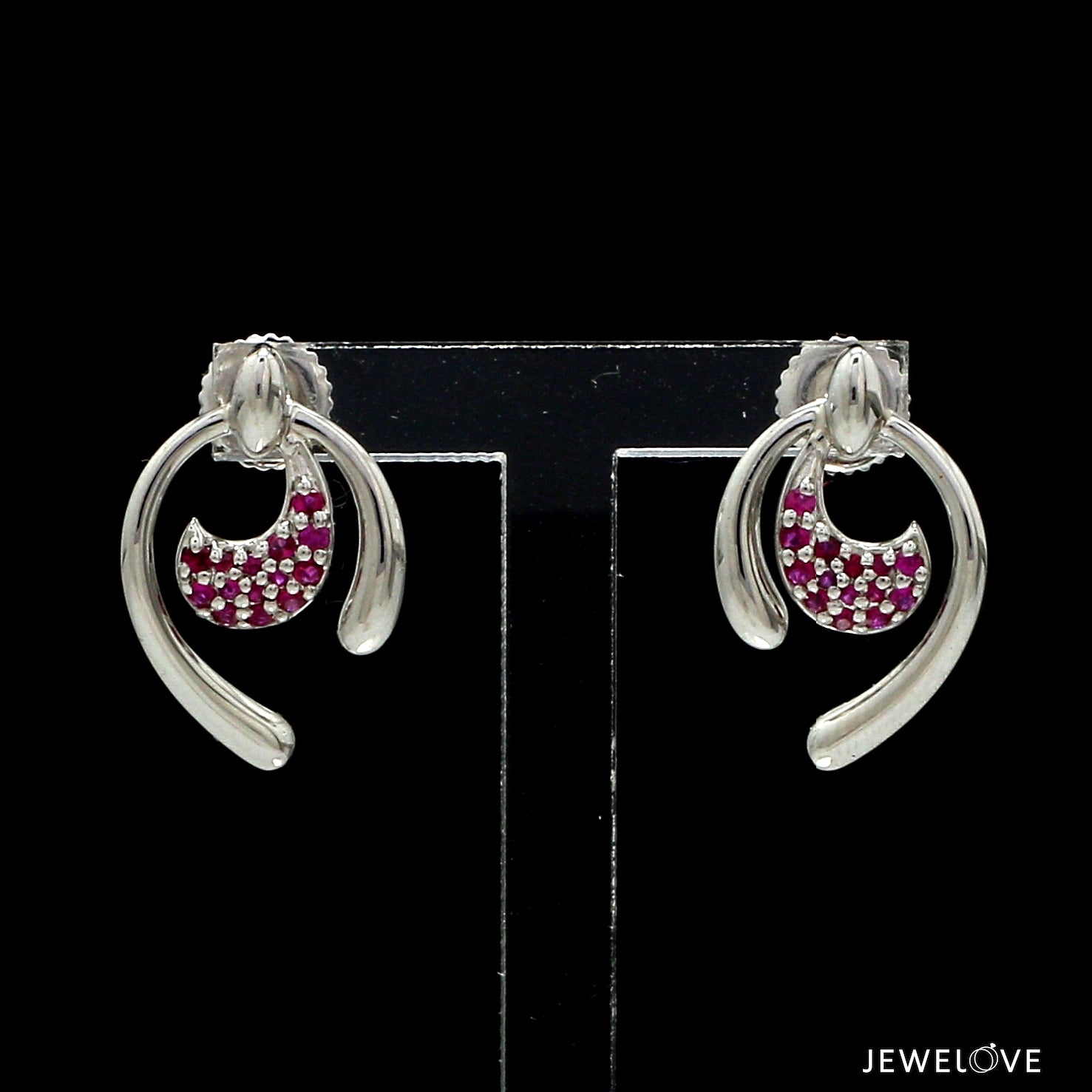 Platinum Ruby Earrings for Women JL PT E NL8636R   Jewelove.US