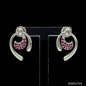 Platinum Ruby Earrings for Women JL PT E NL8636R   Jewelove.US