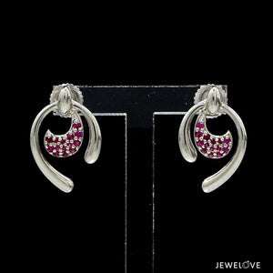 Platinum Ruby Earrings for Women JL PT E NL8636R