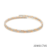 Load image into Gallery viewer, Japanese 2-row Platinum &amp; Rose Gold Bracelet for Women with Diamond Cut Balls JL PTB 1227
