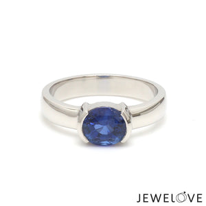 Natural Blue Sapphire Platinum Ring JL PT 1354   Jewelove