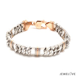 Load image into Gallery viewer, 11mm Platinum &amp; Rose Gold Heavy Bracelet for Men JL PTB 750R-A
