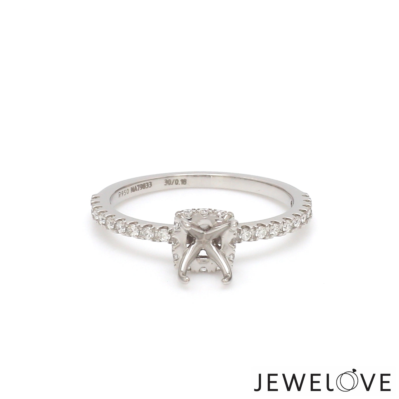Platinum Solitaire Mounting with Diamond Shank Ring for Women JL PT 1266-Mounting