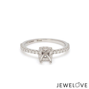 Platinum Solitaire Mounting with Diamond Shank Ring for Women JL PT 1266-Mounting
