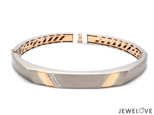 Platinum Rose Gold Diamond Bracelet with Matte Finish for Men JL PTB 1180