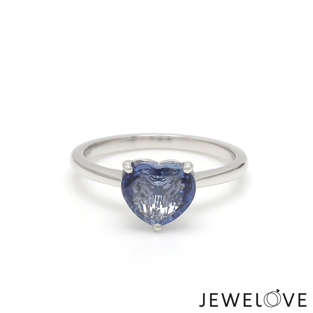 Heart Cut Blue Sapphire Platinum Ring JL PT 19008-Z   Jewelove