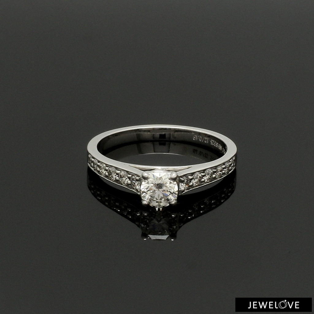 50-Pointer Solitaire Diamond Shank Platinum Ring JL PT 1324-A   Jewelove.US