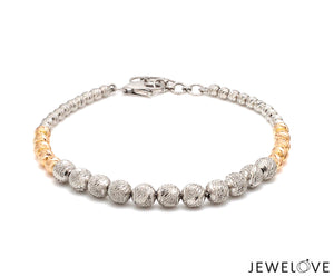 Platinum Rose Gold Bracelet with Diamond Cut Balls for Women JL PTB 1210   Jewelove.US