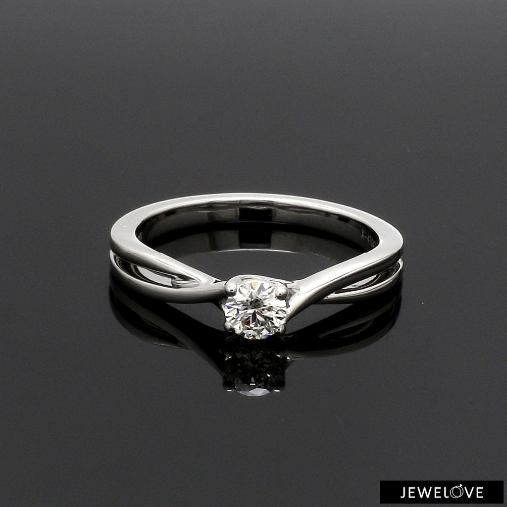 30-Pointer 4 Prong Platinum Solitaire Ring with a Twist JL PT 676-A   Jewelove.US