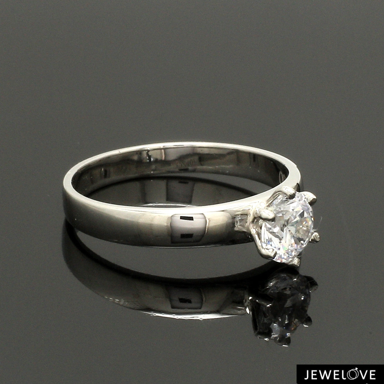 Classic 6 Prong Solitaire Ring made in Platinum SKU 0011