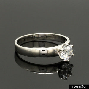 Classic 6 Prong Solitaire Ring made in Platinum SKU 0011