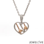 Load image into Gallery viewer, Evara Platinum &amp; Rose Gold Diamonds Heart Pendant JL PT P 322   Jewelove.US
