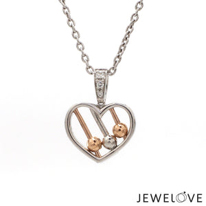 Evara Platinum & Rose Gold Diamonds Heart Pendant JL PT P 322   Jewelove.US