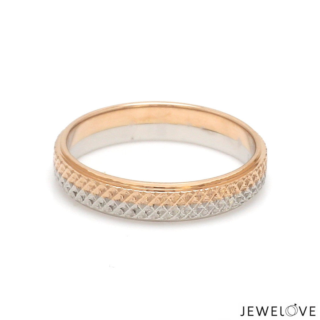 Platinum Love Bands with Rose Gold Ring JL PT 1406