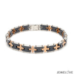 Load image into Gallery viewer, Men of Platinum| Rose Gold with Black Stone Bracelet for Men JL PTB 1327
