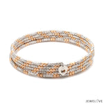 Load image into Gallery viewer, Japanese 5-row Platinum &amp; Rose Gold Bracelet for Women with Diamond Cut Balls JL PTB 1275
