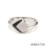 Load image into Gallery viewer, Plain Platinum Ring with Black Enamel for Men JL PT 1319
