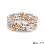 Load image into Gallery viewer, Japanese 3 Row Flexible Platinum Rose Gold Fusion Ring with Diamond Cutting JL PT 1377
