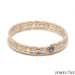 Load image into Gallery viewer, Japanese 5-row Platinum &amp; Rose Gold Bracelet for Women with Diamond Cut Balls JL PTB 1273
