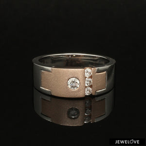 Platinum & Rose Gold Diamond Ring for Men JL PT 1315   Jewelove.US