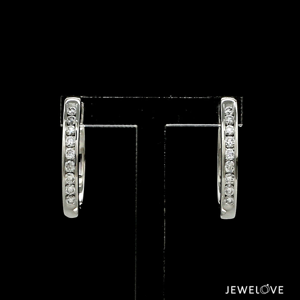 Platinum Bali Earrings with Diamonds  JL PT E 332   Jewelove