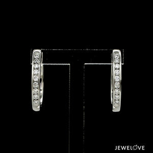 Platinum Bali Earrings with Diamonds  JL PT E 332   Jewelove