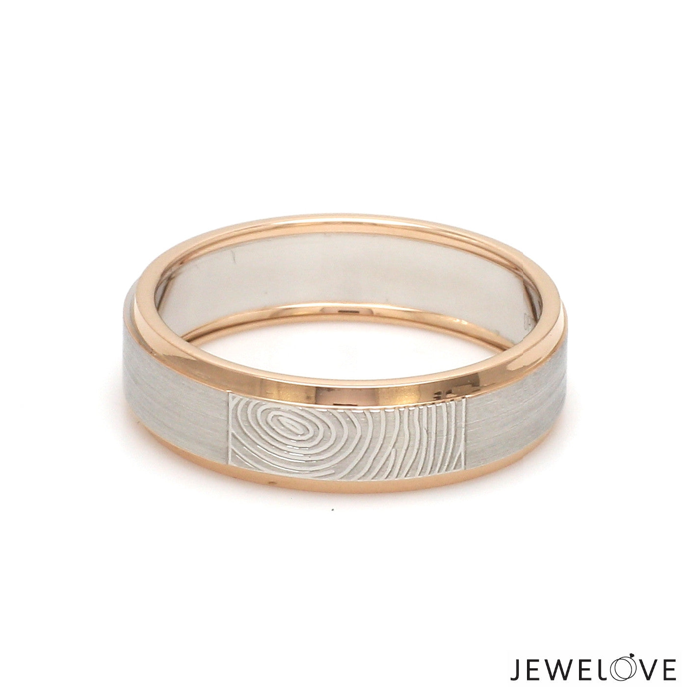 Platinum Love Bands with Rose Gold Ring JL PT 1408