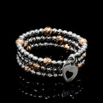 Load image into Gallery viewer, Japanese 3 Row Flexible Platinum Rose Gold Fusion Ring with Diamond Cutting JL PT 1377
