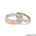 Load image into Gallery viewer, Platinum Love Bands with Rose Gold &amp; Diamonds JL PT 1438
