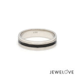 Load image into Gallery viewer, Platinum Couple Unisex Ring with Black Line Ceramic JL PT 1328  Women-s-Band-only Jewelove
