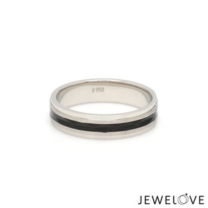 Platinum Couple Unisex Ring with Black Line Ceramic JL PT 1328  Women-s-Band-only Jewelove