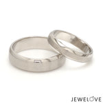 Load image into Gallery viewer, Beveled Edges Plain Platinum Couple Ring JL PT 616 - A Solid  Both Jewelove.US
