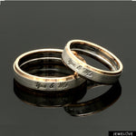 Load image into Gallery viewer, Engraved Platinum Love Bands with Rose Gold You &amp; Me Ring JL PT 1404
