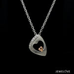 Load image into Gallery viewer, Evara Platinum Diamonds Pendant with Rose Gold Heart JL PT P 323   Jewelove.US
