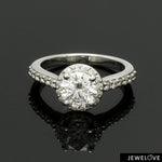 Load image into Gallery viewer, 2-Carat Solitaire Lab Grown Diamond Accents Platinum Engagement Ring JL PT LG 977-C

