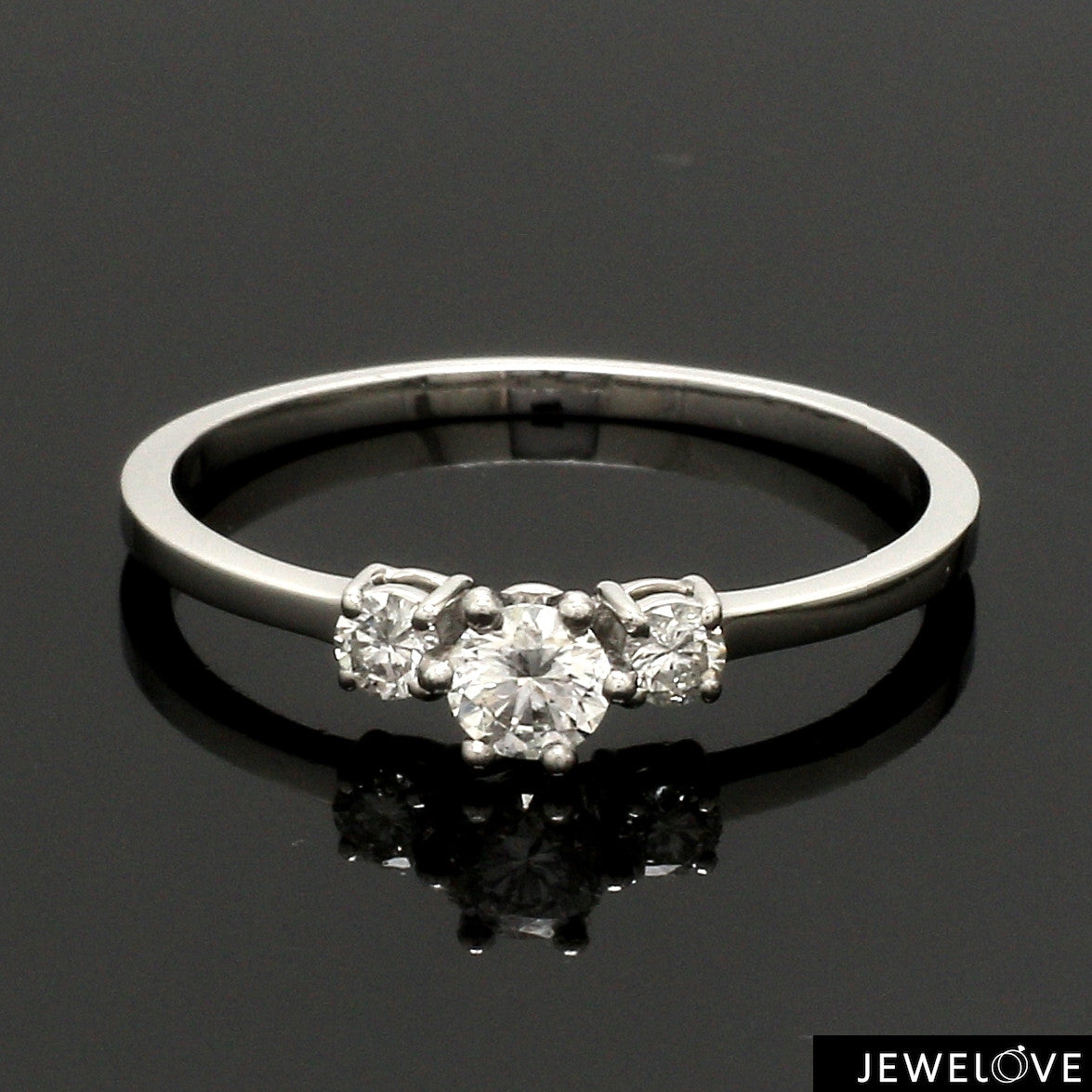 30-Pointer Solitaire Diamond Accents Platinum Ring JL PT 1229-D