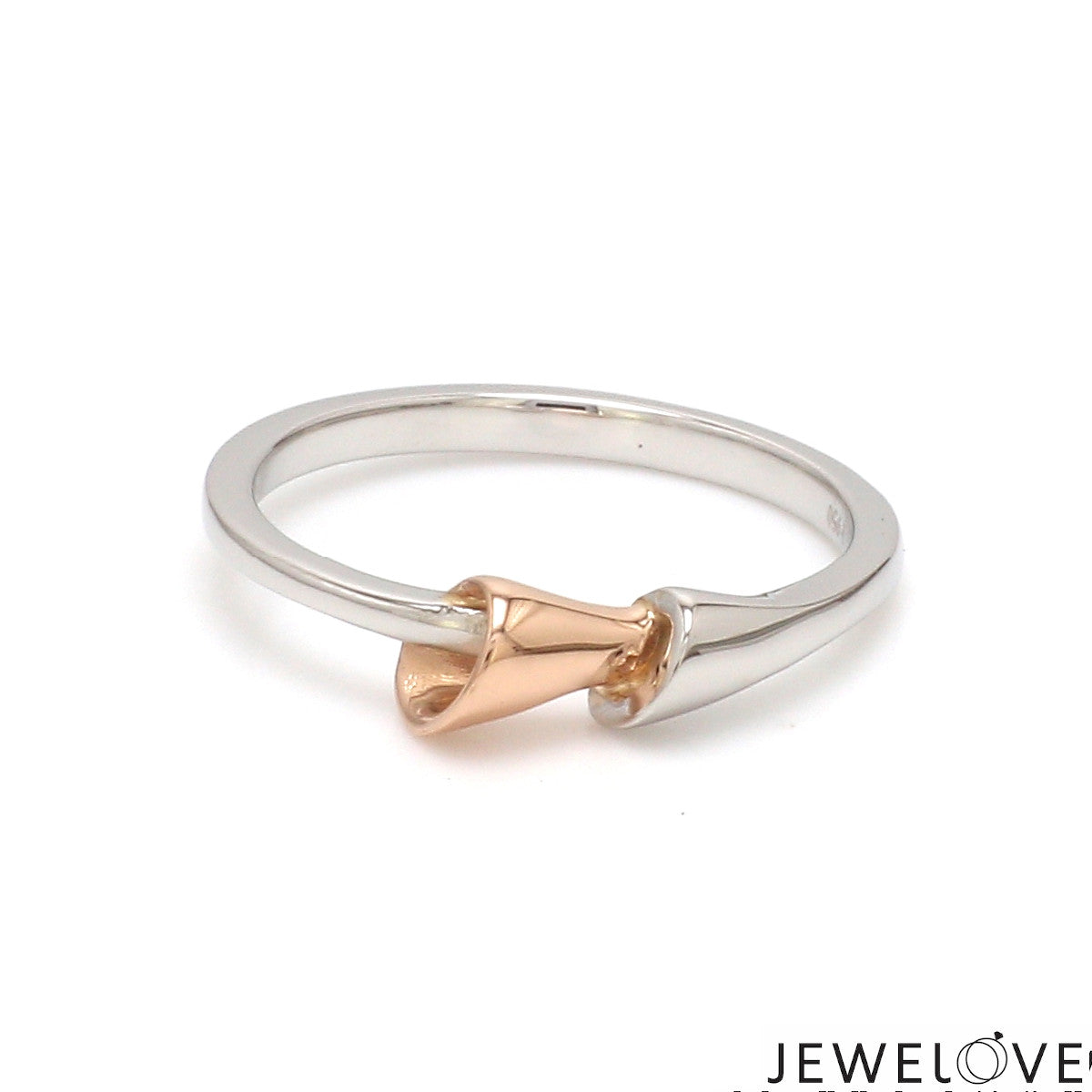 Evara Plain Platinum Rose Gold Ring for Women JL PT 1409