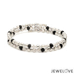 Load image into Gallery viewer, Japanese Platinum with Black Beads Nazariya / Nazariye Bracelet for Kids JL PTB 1228
