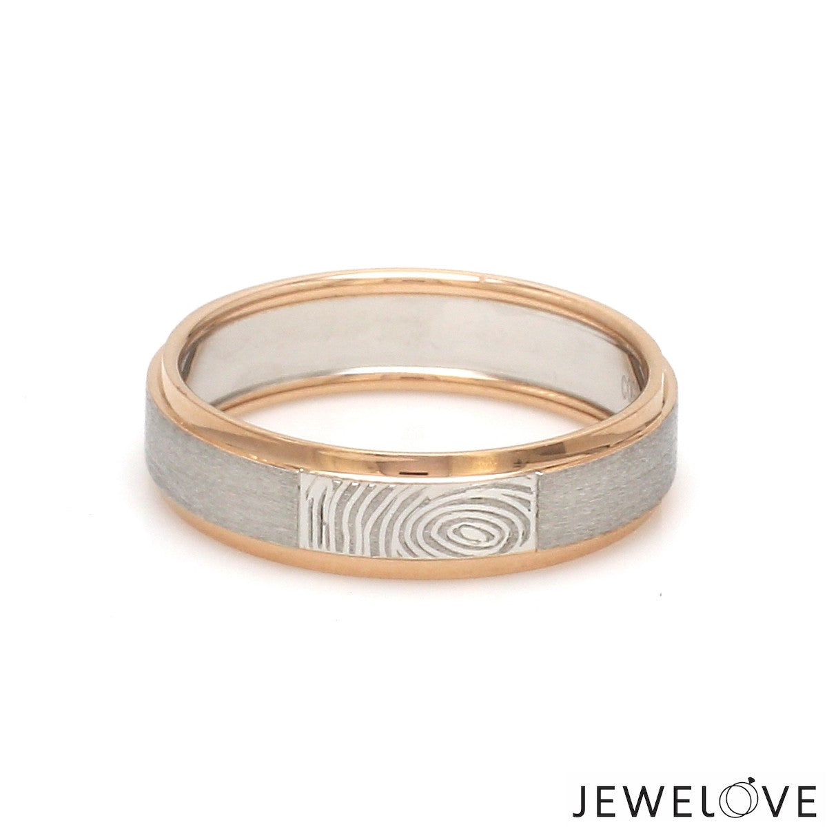 Platinum Love Bands with Rose Gold Ring JL PT 1408
