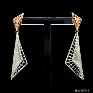 Evara Platinum Rose Gold Diamonds Earrings for Women JL PT E 311   Jewelove.US