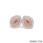 Load image into Gallery viewer, 18K Rose Gold Pink Marquise Diamond Earrings with Light Pink &amp; White Round Diamond JL AU PD 105
