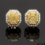 Load image into Gallery viewer, 18K Yellow Gold Earrings with Natural Fancy Yellow &amp; White Diamonds JL AU E 103
