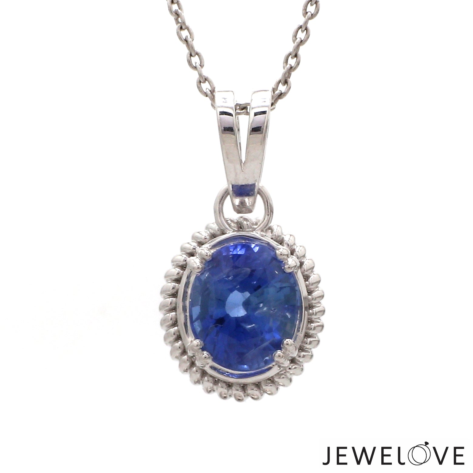 Designer Platinum Pendant with Blue Sapphire JL PT P 321   Jewelove.US