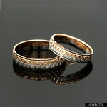 Load image into Gallery viewer, Platinum Love Bands with Rose Gold Unisex Ring JL PT 1407
