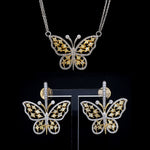 Load image into Gallery viewer, Natural Fancy Color Yellow Diamond Butterfly Pendant Chain Set for Women JL AU PE YD 101
