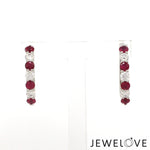 Load image into Gallery viewer, Platinum Diamond Earrings with Ruby for Women JL PT E 368
