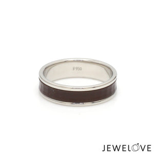 Platinum Couple Unisex Ring with Brown Ceramic JL PT 1329   Jewelove
