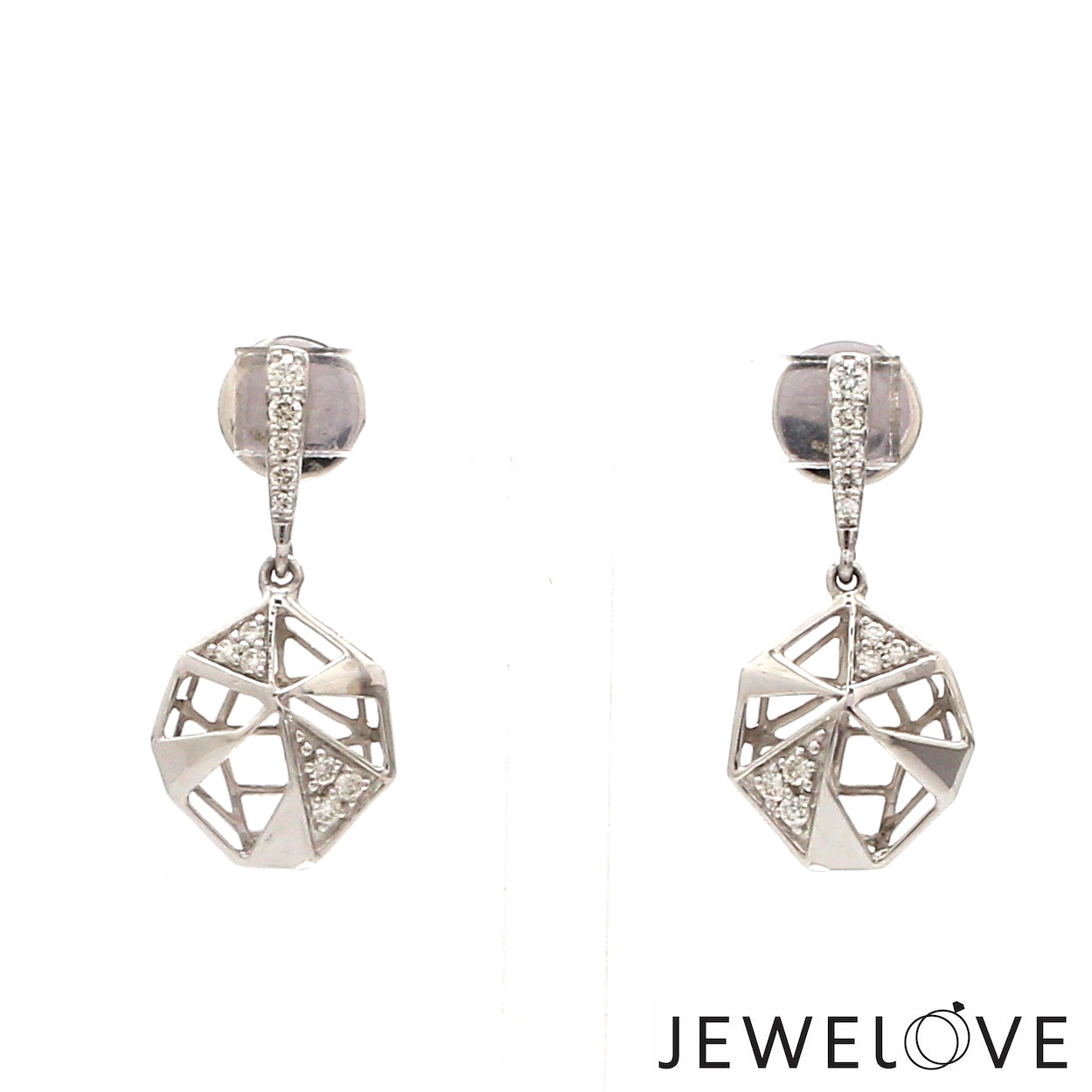 Evara Platinum Diamonds Earrings for Women JL PT E 267   Jewelove.US